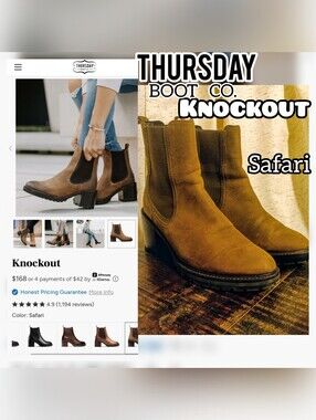 Womens Thursday Boot Co. Knockout Brown Safari Suede Leather Booties